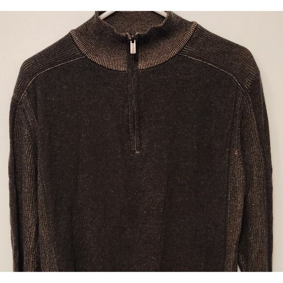 F/X Fusion 1/4 Zip Sweater Mock Neck Pullover Brown Heathered Mens Medium NEW - Picture 7 of 16